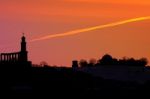 Silhouette Of Edinburgh Skyline Stock Photo