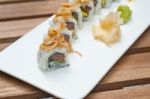 Japanese Sushi Rolls Maki Sushi Stock Photo