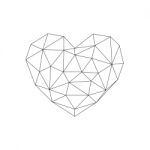 Heart Love Polygon Geometric Thin Line Flat Design Icon  I Stock Photo