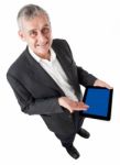 Senior Man With Tablet Pc Stock Photo