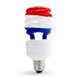 Netherlands Flag On Energy Saving Lamp Stock Photo