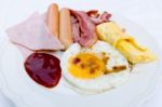 Breakfast In White Ceramic Dish Stock Photo