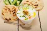 Arab Middle East Goat Yogurt And Cucumber Salad Stock Photo