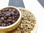 Roasted And Raw Coffee Bean Stock Photo