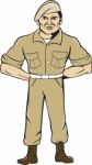 Ranger Standing Attention Cartoon Stock Photo