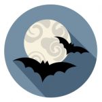 Halloween Bats Icon Means Spooky Horror Symbol Stock Photo