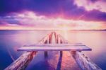 Cleveland Jetty At Sunset Stock Photo