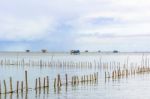 Landscape Fishing Cottage In Sea  Stock Photo