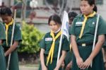 Student 11-12 Years Old, Scout Assembly, Teepangkorn Scout Camp In Samut Sakhon Thailand Stock Photo