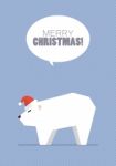 Merry Christmas With White Bear Stock Photo