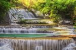 Erawan Waterfall Stock Photo