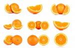 Collection Mandarin Orange Isolated On White Background Stock Photo