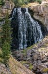 Rustic Falls - Waterfall Along Glen Creek Near Mammoth Hot Sprin Stock Photo