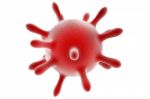 Virus in red Stock Photo