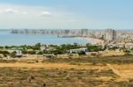 Panoramic View At The Salinas Beaches In Ecuador Stock Photo