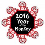 Chinese Horoscope Design With Monkey Stock Photo