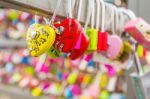 Seoul - March 28 : Love Padlocks At N Seoul Tower Or Locks Of Love Is A Custom In Some Cultures Which Symbolize Their Love Will Be Locked Forever At Seoul Tower On March 28,2015 In Seoul,korea Stock Photo