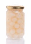 Pickled Onions Jar Stock Photo