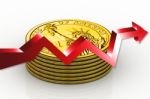 Finance Growth. Gold Coin And Graph Stock Photo