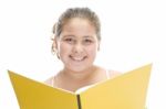 Smiling Girl With notebook Stock Photo