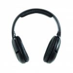 Black Headphones Isolated On White Background Stock Photo