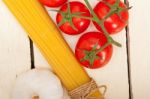 Italian Basic Pasta Ingredients Stock Photo