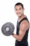 I Like To Lift Dumbbell! Stock Photo