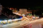 Chiang Mai Aug 19 , High Angle View Of Warorot Market At Night Stock Photo