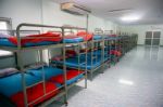 A Row Soldier Bunk Beds Stock Photo