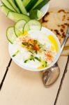 Arab Middle East Goat Yogurt And Cucumber Salad Stock Photo