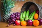 Fruits In The Basket On A Stick Stock Photo