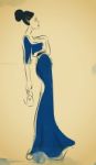 Fashion Design Sketch Of A Beautiful Woman Stock Photo