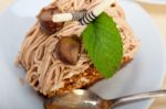 Chestnut Cream Cake Dessert Stock Photo