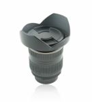 Camera Lens And Hood Stock Photo