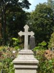 Crosses On Graves Cemetery And Fences  Stock Photo