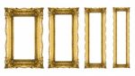 Collection Of Gold Picture Frames Stock Photo