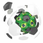 Brazil Soccer Ball Isolated White Background Stock Photo