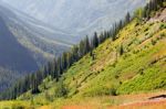 Scenic View Of Glacier National Park Stock Photo