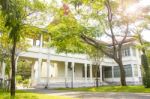 Backyard Garden In European Style Palace In Bangkok Stock Photo