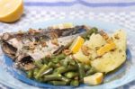 Portuguese Mackerel Fish Meal Stock Photo