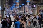 Istanbul, Turkey - May 24 : People Out And About At Night In Istanbul Turkey On May 24, 2018. Unidentified People Stock Photo