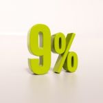 Percentage Sign, 9 Percent Stock Photo