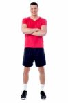 Confident Young Male Athlete Stock Photo