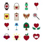 Valentine Icon Set  Illustration Stock Photo