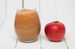 Fresh Apple Juice Isolated On A White Background Stock Photo