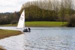 Yacht Run Aground At Bewl Water Stock Photo