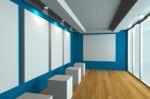 Empty Room With Gallery Stock Photo