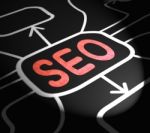 Seo Arrows Means Search Engine Optimization On Web Stock Photo