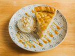 Coconut Pie With Coconut Cream And Meringue Stock Photo