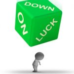 Down On Luck Dice Means Failure And Losing Stock Photo